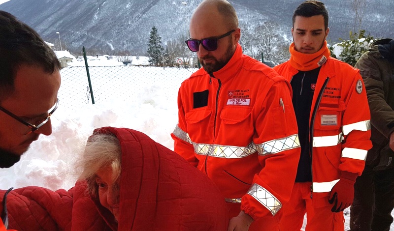 The Italian Relief Corps Assists Avalanche Victims